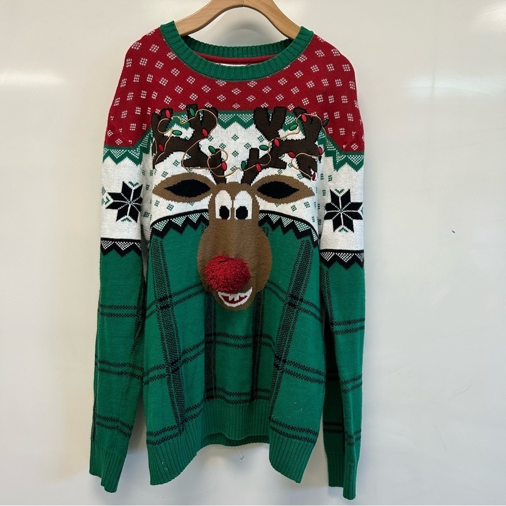 Ugly Christmas Sweater Rudolph sweater L